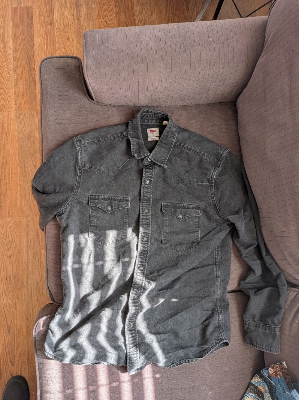 Levi's Men's Washed Black Denim Western Shirt